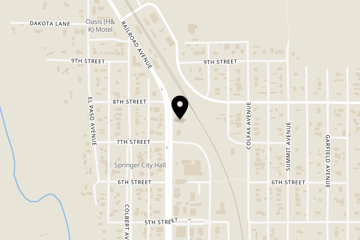 Map showing the location of The Depot at Springer Station on 704 Maxwell Ave in Springer